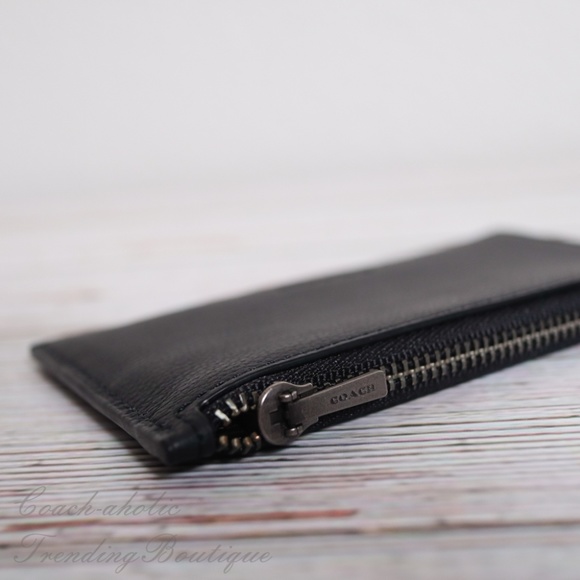 Coach Bags Nwt Coach Mens Zip Card Case In Leather Black Poshmark